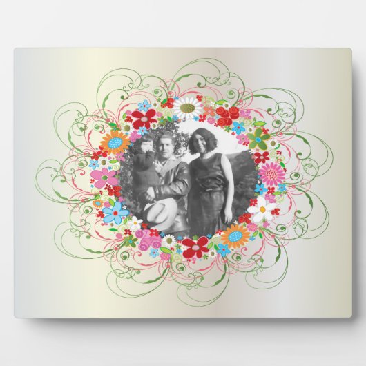 Art Deco Floral Art Plaque Fotoplaat (Voorkant)