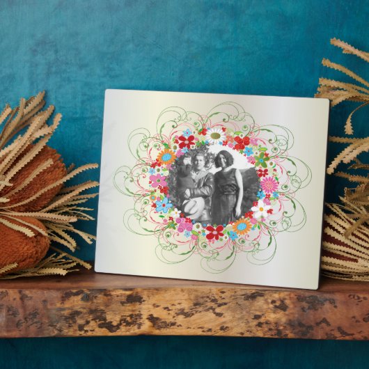 Art Deco Floral Art Plaque Fotoplaat (Zijkant)