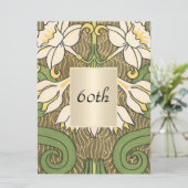  Art Deco Floral Birthday Party Kaart (Staand voorkant)