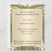  Art Deco Floral Birthday Party Kaart (Achterkant)