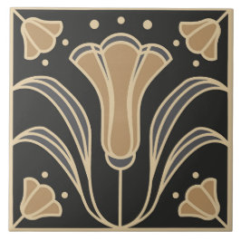 Art Deco Floral. Blauwbloemen 2  Tegeltje