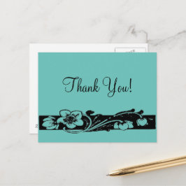  Art Deco Floral Border Hartelijk dank Briefkaart