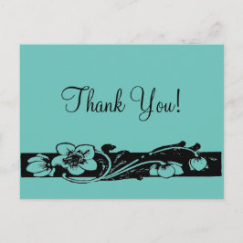  Art Deco Floral Border Hartelijk dank Briefkaart