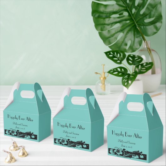 Art Deco Floral Border Wedding Bedankdoosjes (Meervoudige)