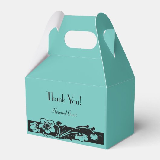 Art Deco Floral Border Wedding Bedankdoosjes (Achterkant)