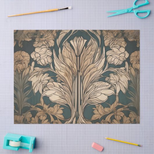Art Deco Floral Design Tissuepapier (Craft)