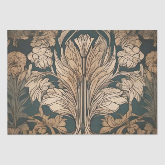 Art Deco Floral Design Tissuepapier (Voorkant)