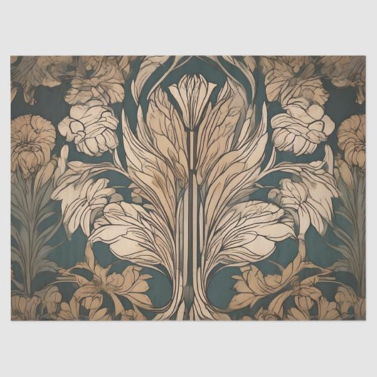 Art Deco Floral Design Tissuepapier (Voorkant)