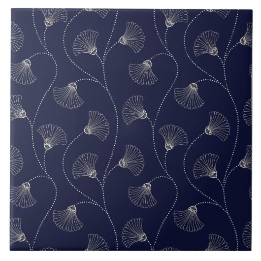 Art Deco Floral Fan Pattern  Tegeltje (Voorkant)