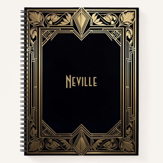 Art Deco Floral Frame Notitieboek (Voorkant)