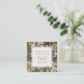 *~* Art Deco Floral Gold Bird Pattern Vierkante Visitekaartje (Staand voorkant)