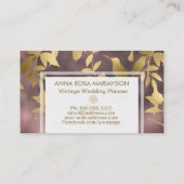 *~* Art Deco Floral Gold Bird Pattern Visitekaartje (Achterkant)