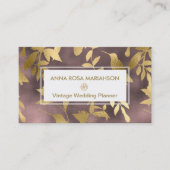 *~* Art Deco Floral Gold Bird Pattern Visitekaartje (Voorkant)