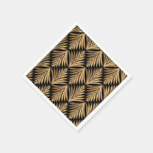 Art Deco Floral Grote Gatsby Zwart Goud Bruiloft Servet (Hoek)