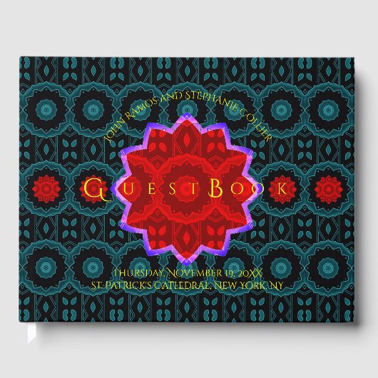 Art Deco Floral Guest Book Gastenboek (Voorkant)