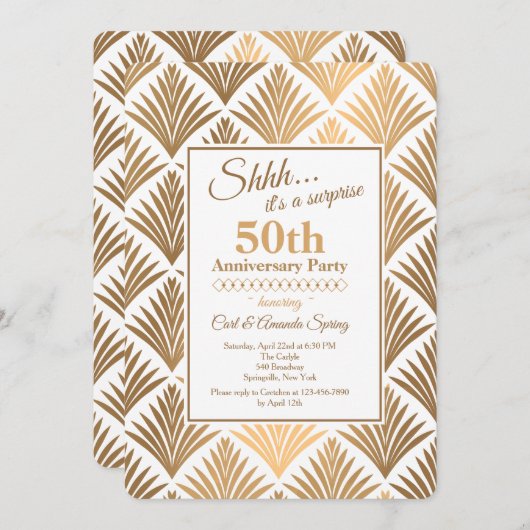 Art Deco Floral Kaart (Voorkant / Achterkant)