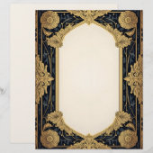 Art Deco  Floral Lijst Briefhoofd (Voorkant / Achterkant)