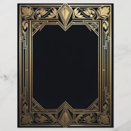 Art Deco Floral Lijst Briefhoofd