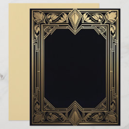 Art Deco Floral Lijst Briefhoofd
