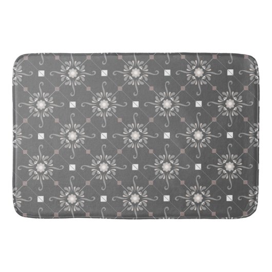 Art Deco Floral Pattern Badmat (Voorkant)