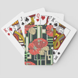 Art Deco Floral Pokerkaarten