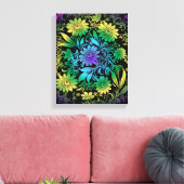 Art Deco Floral Rainbow Canvas Afdruk (Insitu (Woonkamer))