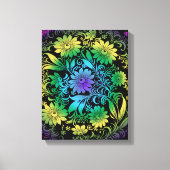 Art Deco Floral Rainbow Canvas Afdruk (Voorkant)