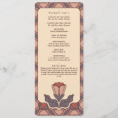 Art Deco Floral Stained Glass Wedding Program Programmakaart (Achterkant)