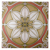 Art Deco Floral Wall Decor Art Nouveau Backsplash Tegeltje (Voorkant)