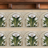 Art Deco Floral Wall Decor Art Nouveau Ceramic Til Tegeltje