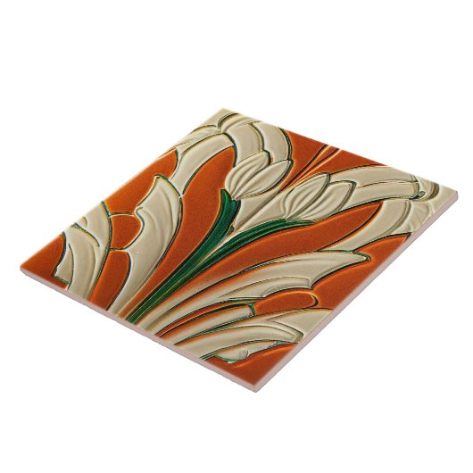 Art Deco Floral Wall Decor Art Tegeltje (Zijkant)