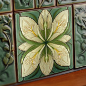 Art Deco Floral Wall Decor Art Tegeltje