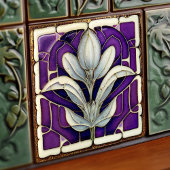 Art Deco Floral Wall Decor Art Tegeltje