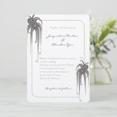 Art Deco Floral Wedding Invitation Kaart (Staand voorkant)