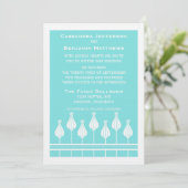 Art Deco Floral Wedding Invitation Kaart (Staand voorkant)
