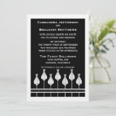 Art Deco Floral Wedding Invitation Kaart (Staand voorkant)