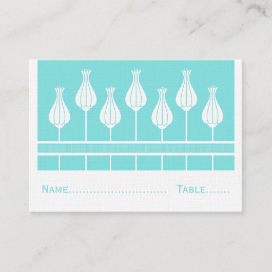 Art Deco Floral Wedding Place Card Plaatskaartje (Voorkant)