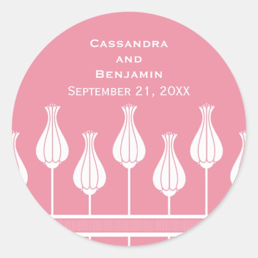 Art Deco Floral Wedding Stickers (Voorkant)