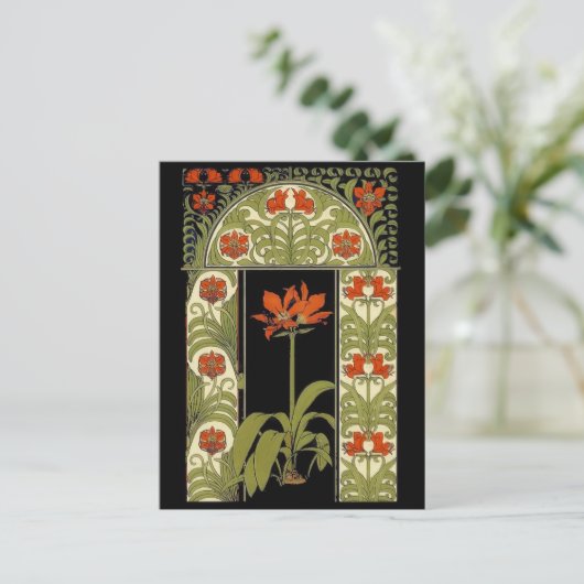 Art Deco Floral Wenskaart Briefkaart (Staand voorkant)