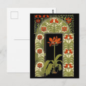 Art Deco Floral Wenskaart Briefkaart (Voorkant / Achterkant)