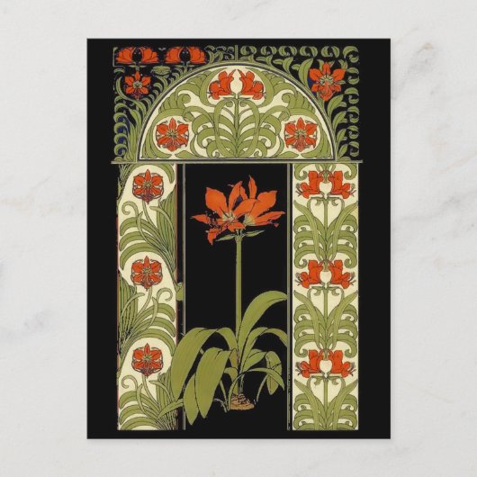 Art Deco Floral Wenskaart Briefkaart (Voorkant)
