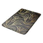 Art Deco Floral. Zwart en goud Badmat (Gekanteld)