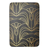 Art Deco Floral. Zwart en goud Badmat (Voorkant Verticaal)