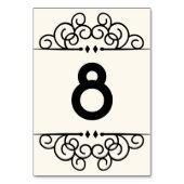 Art Deco Flourish Table Number Kaart (Achterkant)
