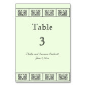  Art Deco Flower Border Wedding Table Kaart (Achterkant)