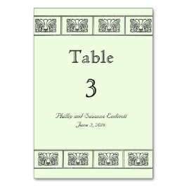 Art Deco Flower Border Wedding Table Kaart