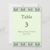  Art Deco Flower Border Wedding Table Kaart (Achterkant)