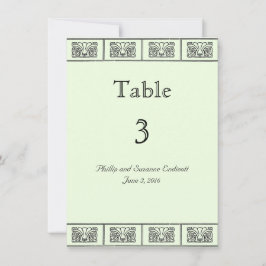  Art Deco Flower Border Wedding Table Kaart