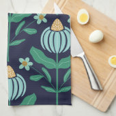 Art Deco Flower Keuken Handdoek (Quarter Fold)