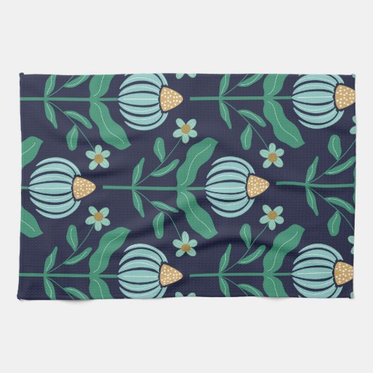 Art Deco Flower Keuken Handdoek (Horizontaal)